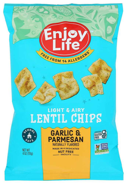 ENJOY LIFE: Plentils Lentil Chips Garlic & Parmesan, 4 oz New