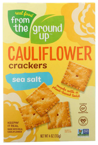 FROM THE GROUND UP: Sea Salt Cauliflower Crackers, 4 oz New