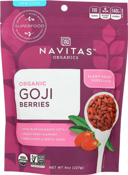 NAVITAS: Organic Goji Berries, 8 oz New