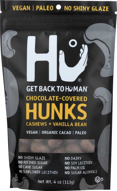 HU: Chocolate Covered Hunks Cashews and Vanilla Bean, 4 oz New