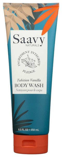 SAAVY NATURALS: Wash Body Tahitian Vanilla, 8.5 fo New