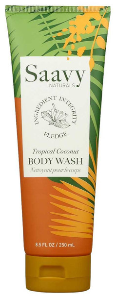 SAAVY NATURALS: Wash Body Tropical Coconut, 8.5 fo New