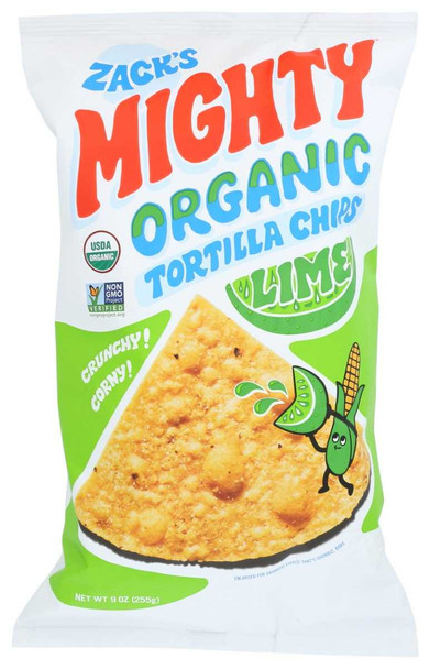 ZACKS MIGHTY: Chips Tortilla Lime, 9 OZ New
