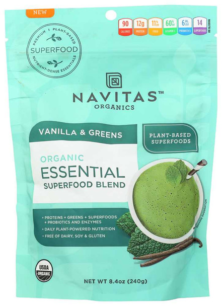 NAVITAS: Essential Blend Vanilla & Greens, 8.4 oz New