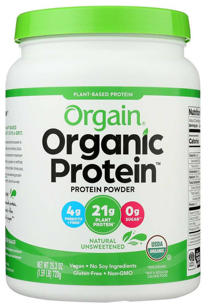 ORGAIN: Organic Unsweetened Protein Powder, 1.59 lb New