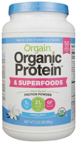 ORGAIN: Organic Protein & Superfoods Vanilla Bean Powder, 2.02 lb New