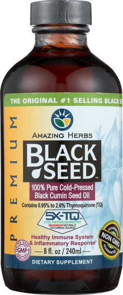 AMAZING HERBS: Black Seed Cold-Pressed Oil, 8 oz New