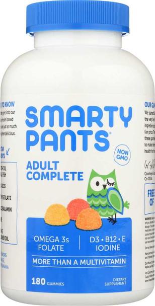 SMARTYPANTS: Adult Complete Gummies with Multivitamin + Omega 3 + Vitamin D, 180 Gummies New