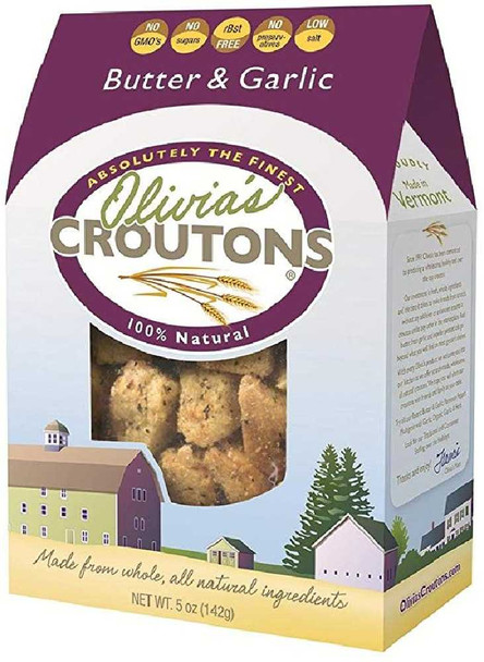 OLIVIAS CROUTONS: Butter & Garlic Crouton, 5 oz New