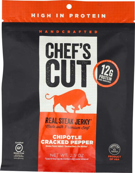 CHEF'S CUT: Real Steak Jerky Chipotle Cracked Pepper, 2.5 oz New