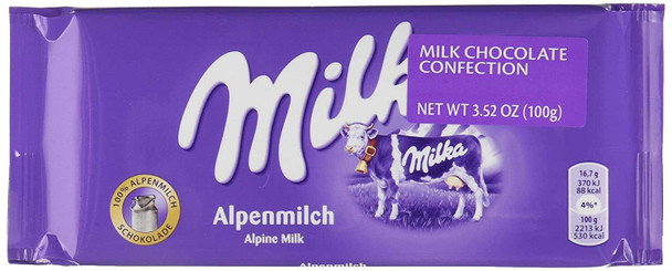 MILKA: Alpine Milk Chocolate Bar, 3.52 oz New