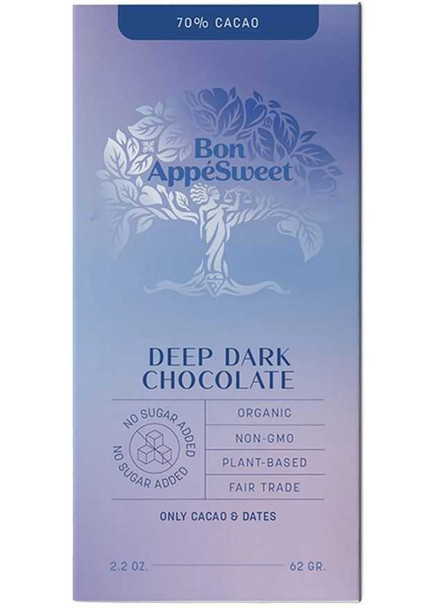 BON APPESWEET: Deep Dark Chocolate Bar, 2.2 oz New