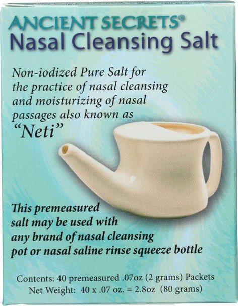 ANCIENT SECRETS: Nasal Cleansing Salt 40Ct, 1 ea New
