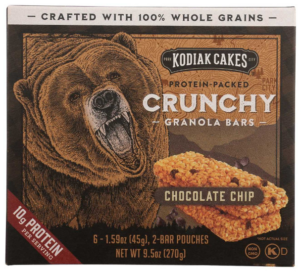 KODIAK: Chocolate Chip Crunchy Granola Bars, 9.5 oz New
