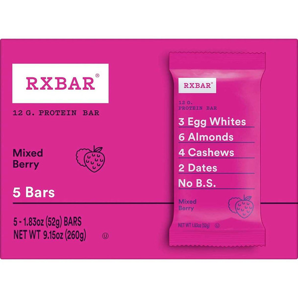 RXBAR: Bar Mixed Berry 5Pc, 9.15 OZ New