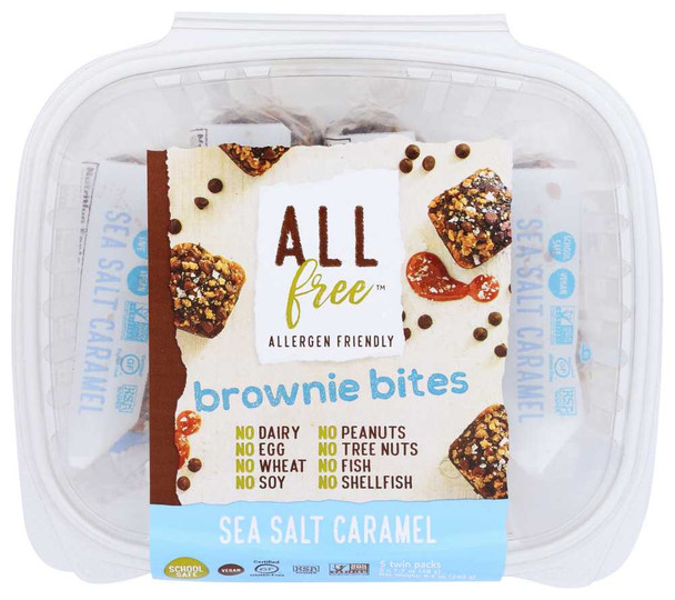 ALLFREE: Sea Salt Caramel Brownie Bites, 8.5 oz New