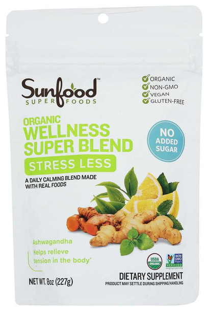SUNFOOD SUPERFOODS: Stress Superfood Powder, 8 oz New
