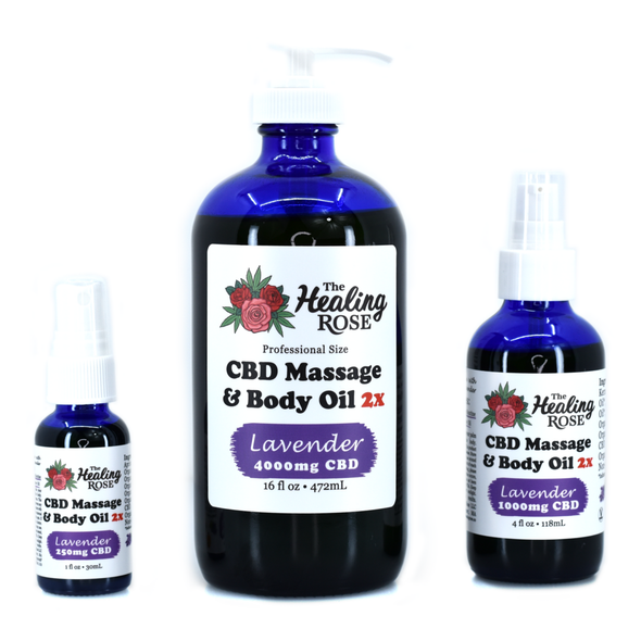 Organic lavender full spectrum CBD massage oil 1000mg velvet finish by The Healing Rose