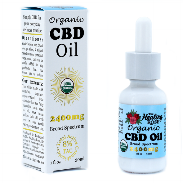 Organic broad spectrum CBD oil 2400mg no detectable THC by The Healing Rose