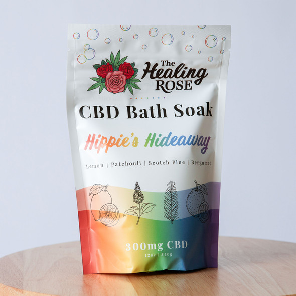Hippies Hideaway CBD French grey salt 12oz bath soak 300mg by The Healing Rose