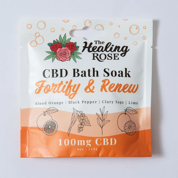 Fortify and Renew CBD Epsom salt bath soak 100mg by The Healing Rose