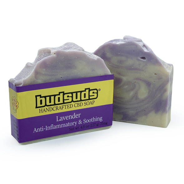 Budsuds Lavender CBD Soap made in Westfield MA using The Healing Rose CBD