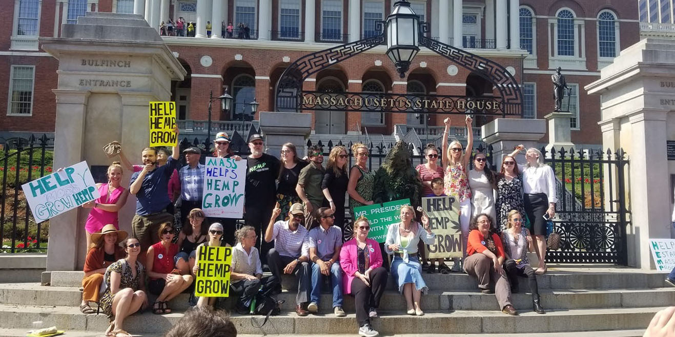 Massachusetts Hemp Coalition rally on the State House steps, June 2019