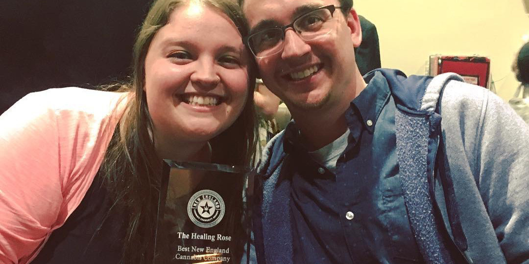 The Healing Rose accepting NECANN's Best New England Company award