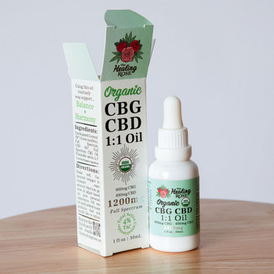 Organic CBD CBG Oil 1200mg | 1:1 Ratio | The Healing Rose