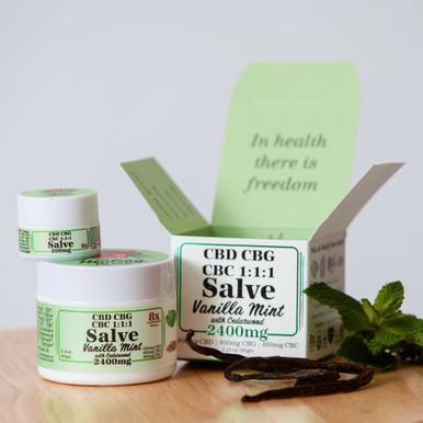 Vanilla Mint CBD CBG CBC Salve 2400mg | 1:1:1 | The Healing Rose