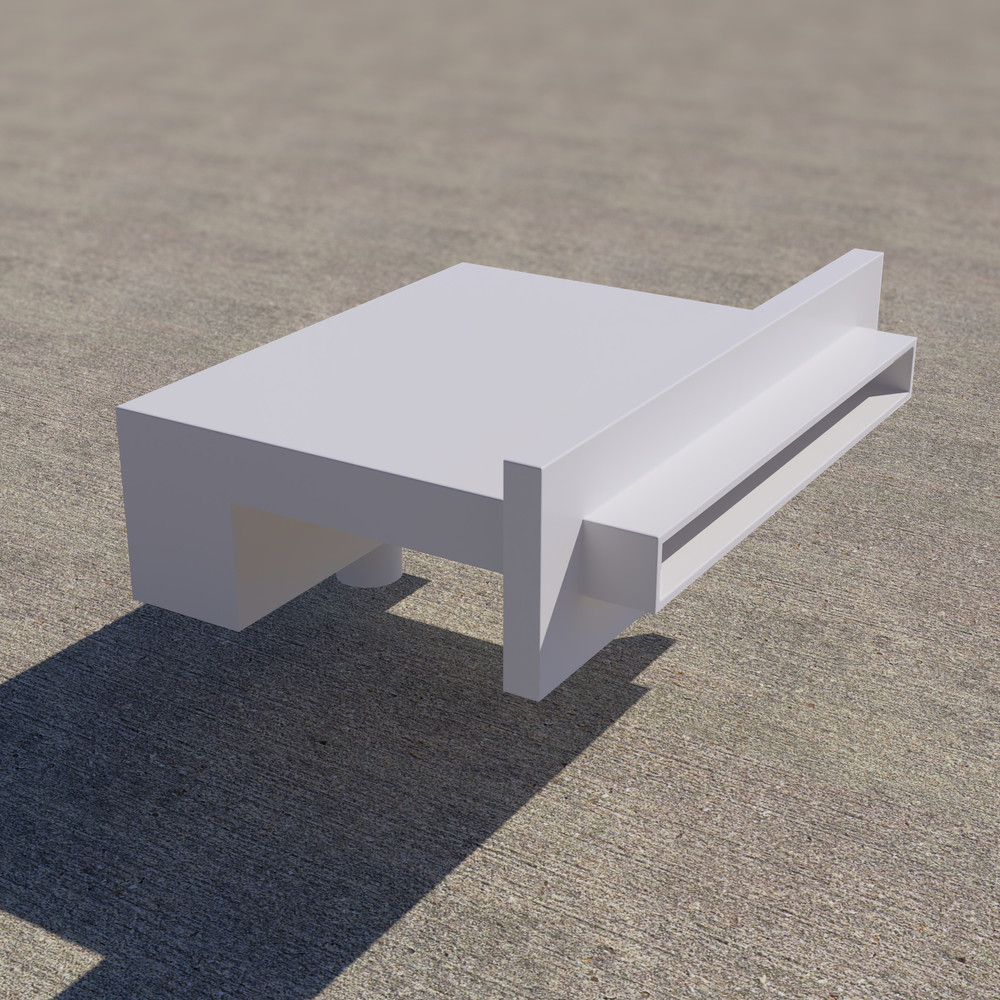 2"RectangleScupper-ThruWall-Short