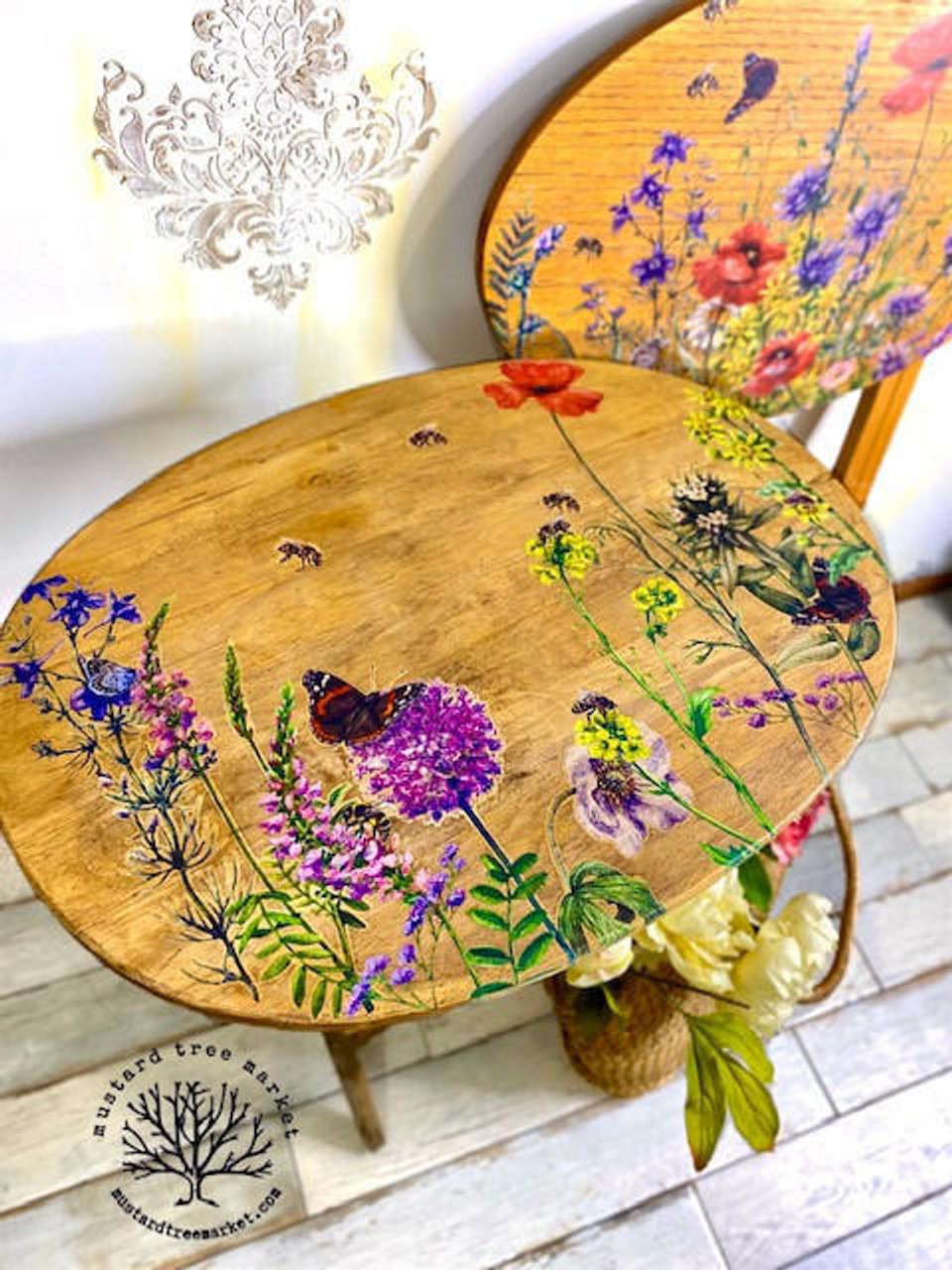 Rub On Furniture Transfers ALL THE FLOWERS Furniture Decals Transfer  Flowers