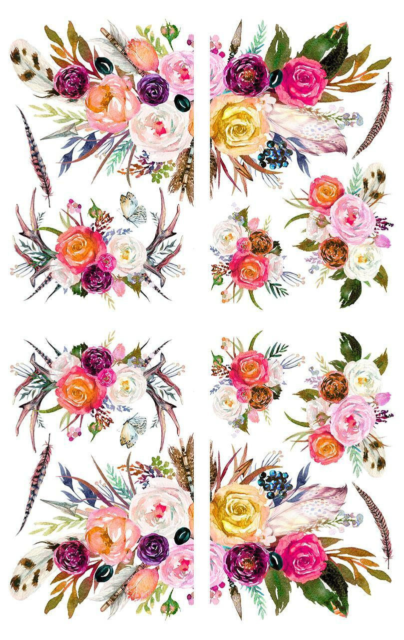 Floral Applique #1479 (Set of 5) - Dixie Belle Paint Company