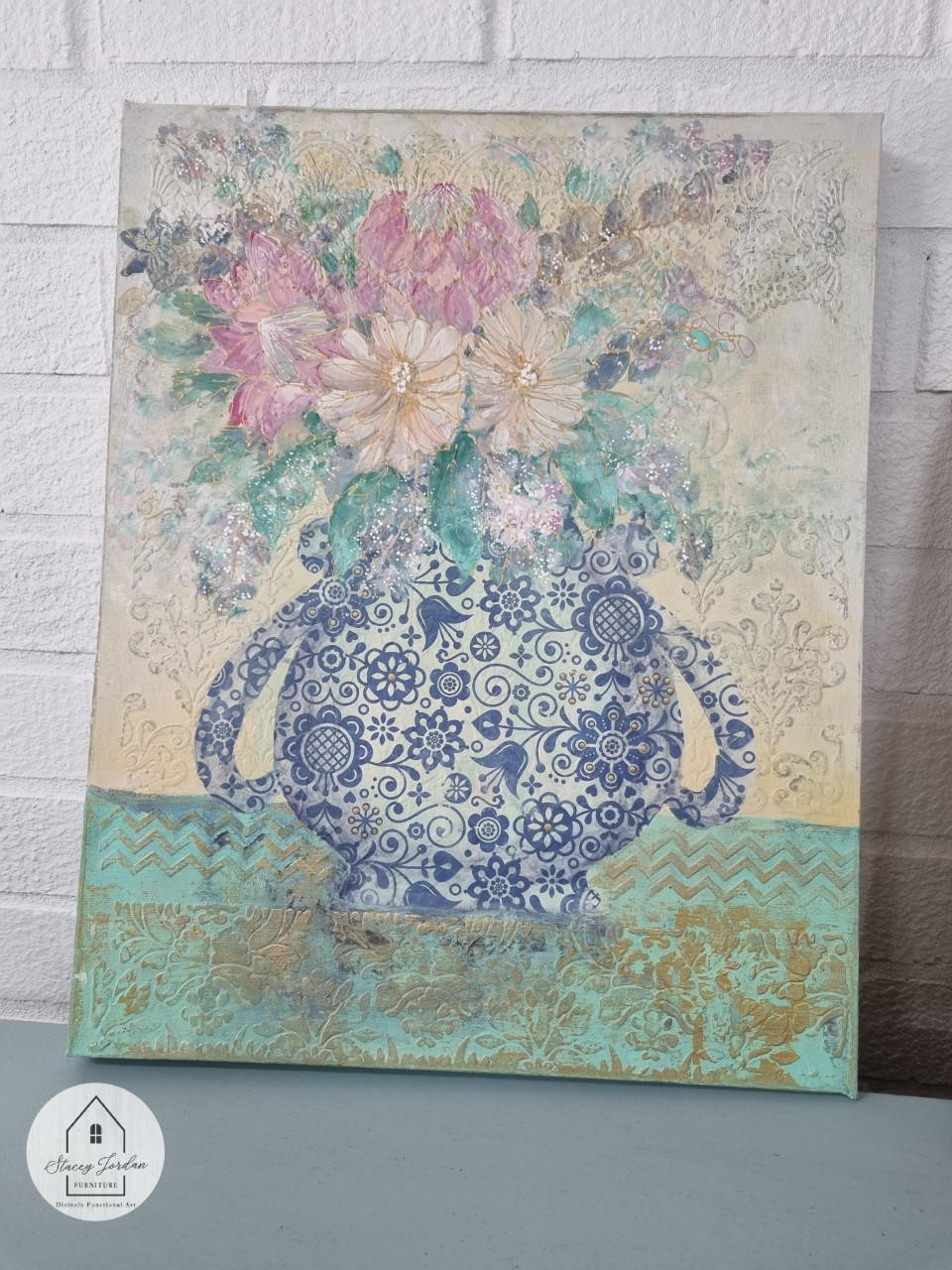 Blue Glass Ornate - Premium Rice Decoupage Paper