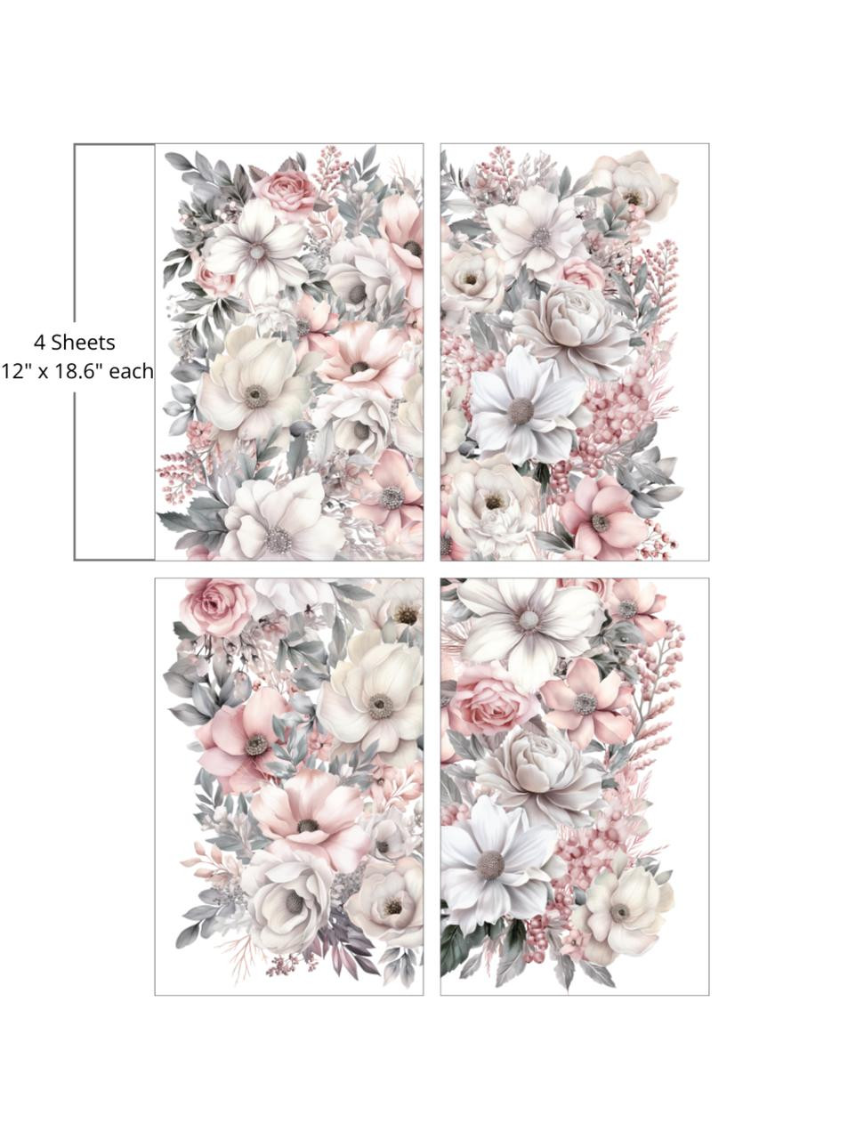 Soft Wintery Floral - Large Transfer | Dixie Belle Paint