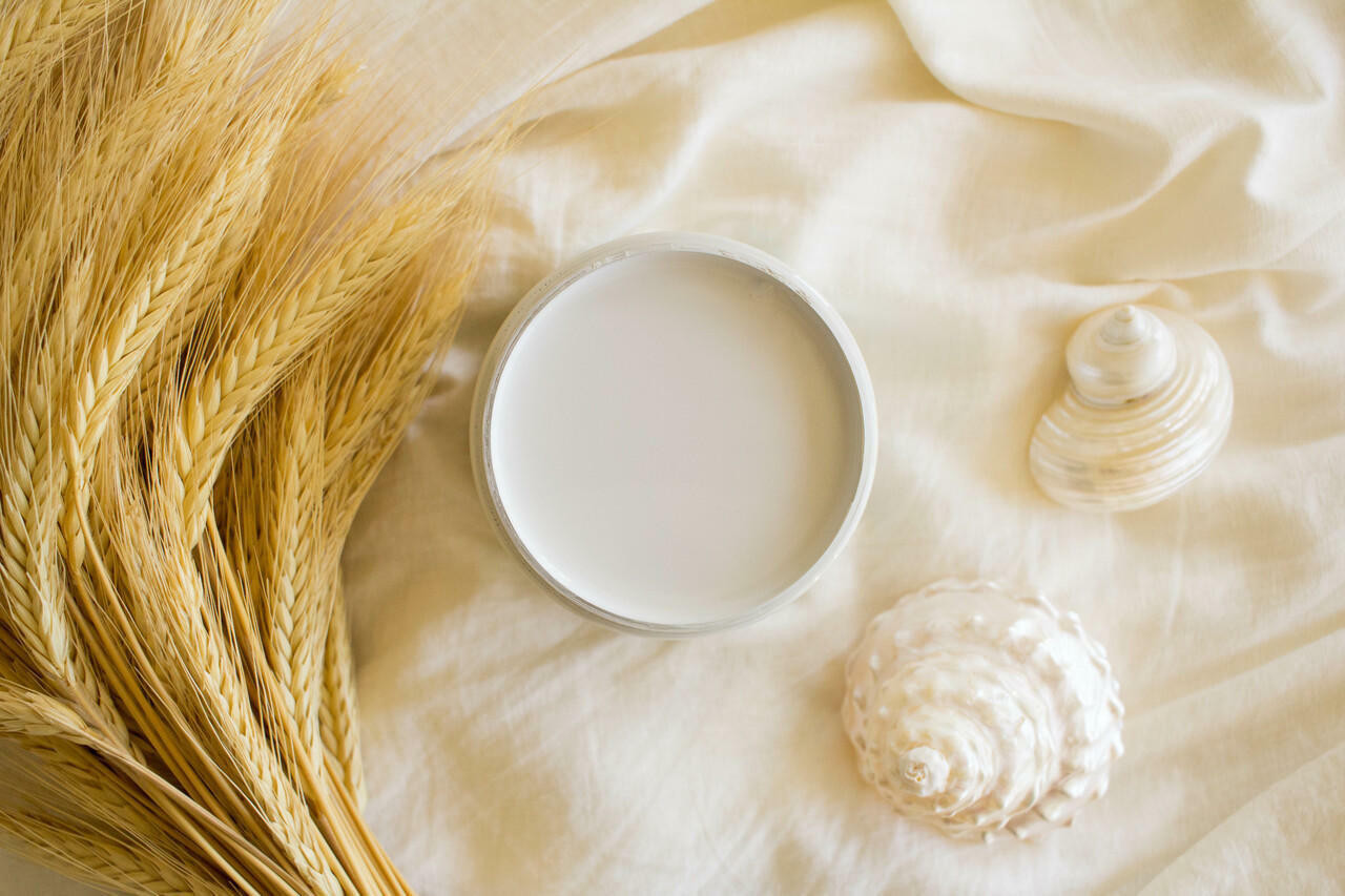 white table top view