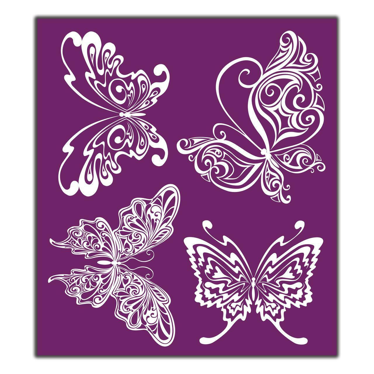 93000 - Etching Stencil Butterfly Border