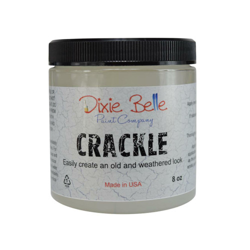 Dixie Belle Paint Crackle. A product image of the front label of the crackle on the transparent background.