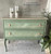 dresser chalk painted with weeping willow color chalk paint with textured drawer fronts and vases adorning the top