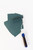 Smooth Roller used on a white background with a greenish blue paint.