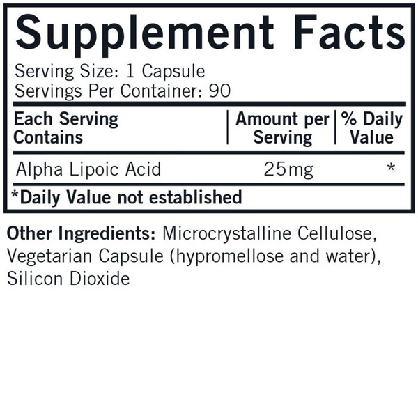 Alpha Lipoic Acid (ALA) 25 mg