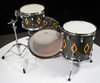 Ludwig Legacy Mahogany 3pc Shell Pack - Flash Diamond Inlay- Charcoal