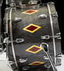 Ludwig Legacy Mahogany 3pc Shell Pack - Flash Diamond Inlay- Charcoal