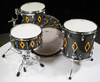 Ludwig Legacy Mahogany 4pc Shell Pack - Flash Diamond Inlay- Charcoal