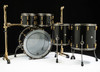 Sonor SQ2 5pc Birch Kit - Jet Black w/Ebony White Stripe Interior