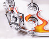 DW Collector's Series 7x14 Red and Yellow Flames on Solid White
