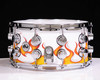 DW Collector's Series 7x14 Red and Yellow Flames on Solid White