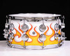 DW Collector's Series 7x14 Red and Yellow Flames on Solid White