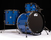 DW Collector's 4pc Maple Kit - Blue Glass -Black Nickel - Ebony Hoops