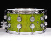 DW Collector's 7x14 Birch Snare - Neon Green over Kurillian Birch